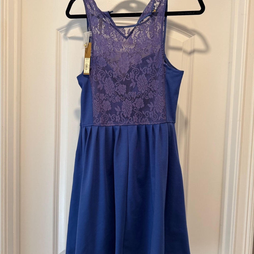 LC Lauren Conrad Royal Blue Lace Dress